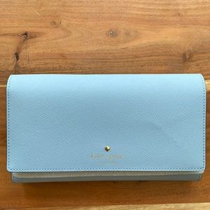 Kate spade wallet. New with tags, light blue. Perfect wallet for the summer!
